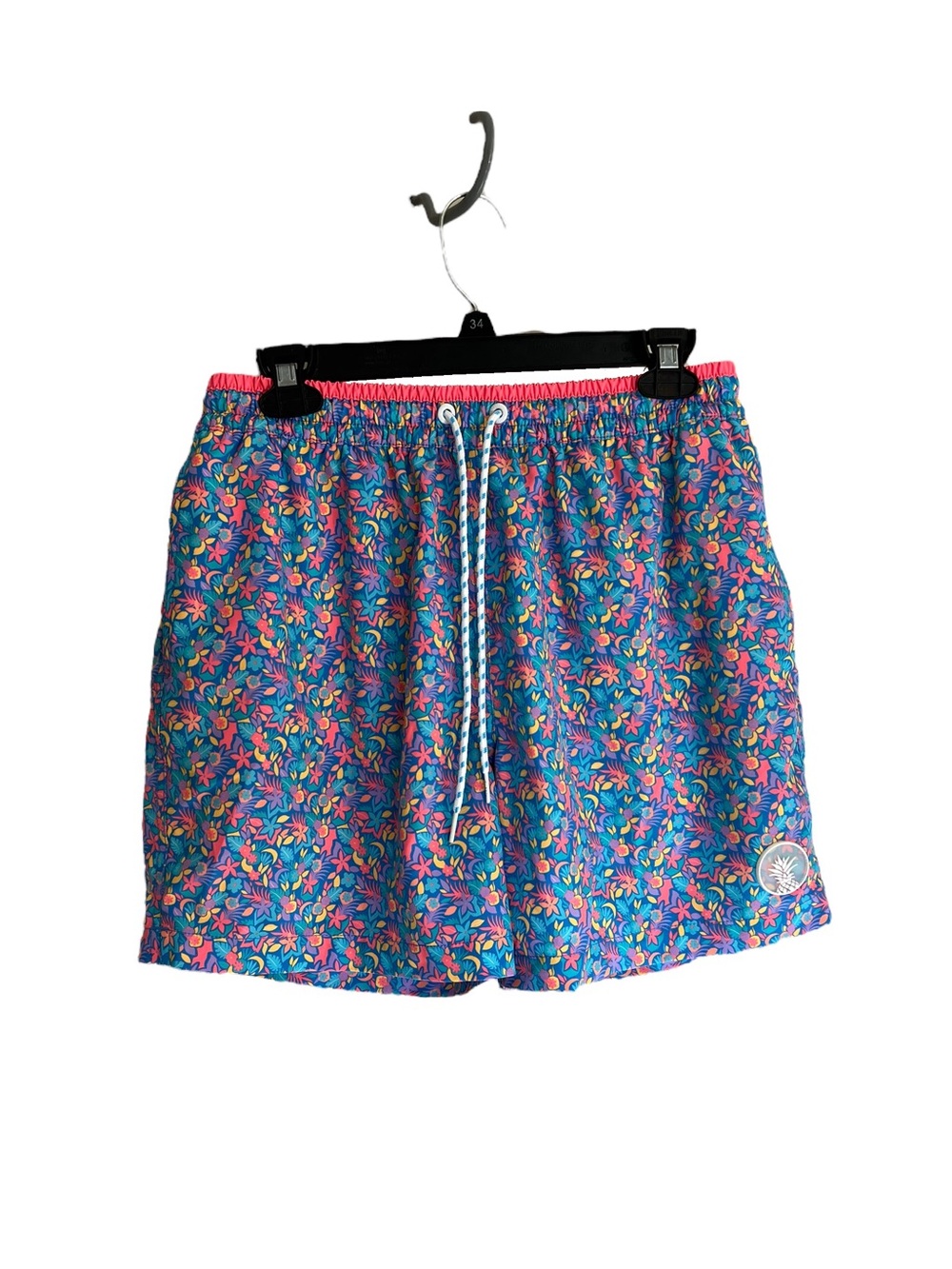 Chubbies The Spades Classic Swim Trunks Shorts 5.5” inseam blue pink sz L lined